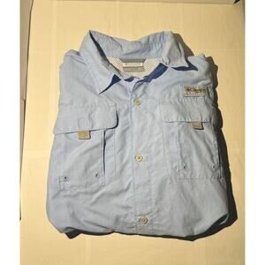 Size YXL Columbia PFG OmniShade Light Blue Long Sleeve